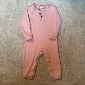 Pink Button-Up Baby Jumpsuit